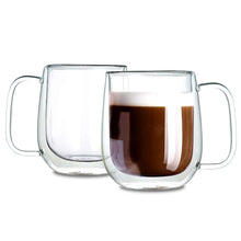 Load image into Gallery viewer, 10 oz Glass Coffee Mugs Double-Wall Borosilicate Glass