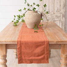 Load image into Gallery viewer, Stonewashed Linen Table Runner—Rust