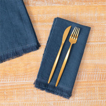 Load image into Gallery viewer, Stonewashed Linen Blend Dinner Napkin—Blue