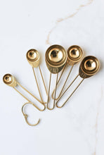 Load image into Gallery viewer, Auric Gold Stainless Steel Measuring Spoon Set