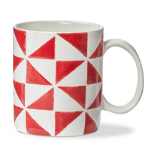 Load image into Gallery viewer, Red Pinwheel Stoneware Mug
