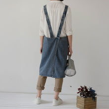 Load image into Gallery viewer, Cotton Canvas Washed Denim Apron with Pockets