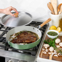 Load image into Gallery viewer, Cardamom™ Ceramic Nonstick 12 Inch Skillet with Stainless Steel Lid | Nordic Ware