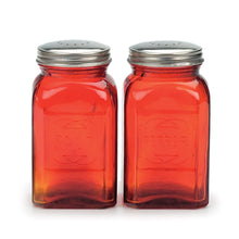Load image into Gallery viewer, Retro Glass Salt & Pepper Set - Red
