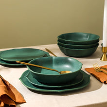 Load image into Gallery viewer, Baskerville Stoneware Dinnerware Set - Green