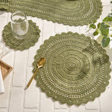 Load image into Gallery viewer, Addison Crochet Placemat - Matcha Green
