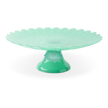 Load image into Gallery viewer, Scalloped Daisy Cake Stand 13" Guava Green