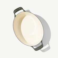 Load image into Gallery viewer, Oval Enameled Cast Iron Dutch Oven 7.5 Qt Willow Green | Made In