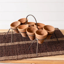 Load image into Gallery viewer, Rustic Stand with Mini Off-Kilter Herb Terracotta Pots