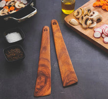 Load image into Gallery viewer, Teak Wood Skinny Spatula 12"