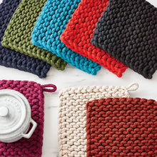 Load image into Gallery viewer, Crochet Trivet Potholder Blue Cotton