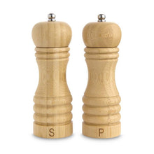 Load image into Gallery viewer, Bamboo Salt & Pepper Mill Set with Adjustable Ceramic Grinder