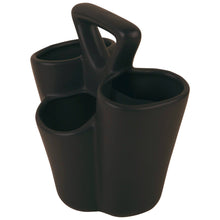 Load image into Gallery viewer, Matte Black Four Section Utensil Caddy With Handle