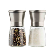 Load image into Gallery viewer, 6 oz Glass Salt & Pepper Grinding Mill, Set of 2
