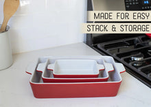 Load image into Gallery viewer, Red Ceramic Stoneware Baking Dish (3 Sizes)