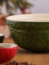 Load image into Gallery viewer, Mason Cash Green Deck the Halls Christmas Mixing Bowl Size 24 (Limited Edition)