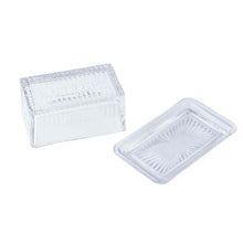 Load image into Gallery viewer, Embossed Glass Butter Dish (Holds 2 Sticks)