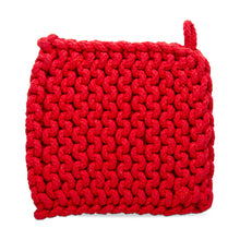 Load image into Gallery viewer, Crochet Trivet Red Cotton