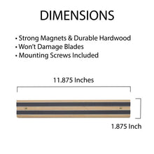 Load image into Gallery viewer, Wood Magnetic Knife and Tool Storage Bar (2 Sizes)