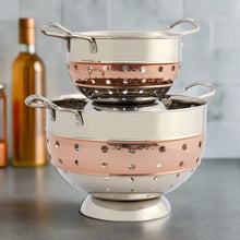 Load image into Gallery viewer, Stainless Steel Copper Hammered Colander (2 Sizes)