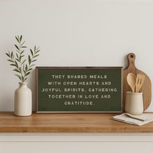 Load image into Gallery viewer, They Shared Meals Wooden Framed Print (Various Sizes)