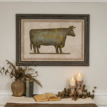 Load image into Gallery viewer, Framed Metal Cow Art