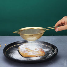 Load image into Gallery viewer, Stainless Steel Fine Mesh Strainer w/Gold Finish (3 Sizes)