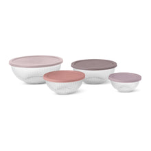 Load image into Gallery viewer, Glass Mixing Bowl 8-Piece Set w/Blush Lids