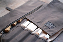Load image into Gallery viewer, Waxed Canvas Compact Knife Roll (Olive)