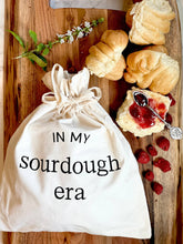 Load image into Gallery viewer, Reusable Lined Bread Bag "In My Sourdough Era"