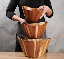 Load image into Gallery viewer, Wood Wavy Salad Bowl (3 Sizes)
