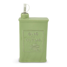 Load image into Gallery viewer, Ceramic Olive Oil Can 22 oz Cypress Garden Green