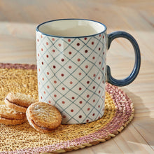 Load image into Gallery viewer, Stamped Grid Stoneware Mug