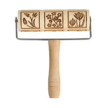 Load image into Gallery viewer, Embossed Mini Rolling Pin with Spring Flowers