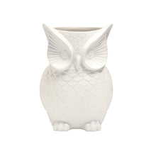 Load image into Gallery viewer, White Ceramic Owl Utensil Crock