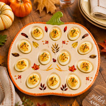 Load image into Gallery viewer, Pumpkin Shape Deviled Egg Platter