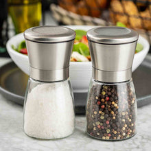 Load image into Gallery viewer, 6 oz Glass Salt & Pepper Grinding Mill, Set of 2