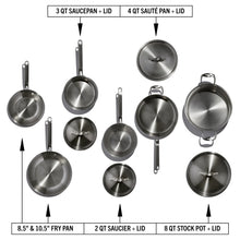 Load image into Gallery viewer, Eater 10 Piece Stainless Steel Cookware Set (Can Special Order if Out of Stock)