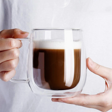 Load image into Gallery viewer, 10 oz Glass Coffee Mugs Double-Wall Borosilicate Glass