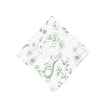 Load image into Gallery viewer, Easter Spring Greens Bunny Toile Napkin