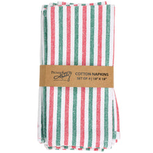 Load image into Gallery viewer, Striped Christmas Napkin Set