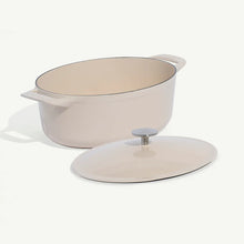 Load image into Gallery viewer, Made In Oval Enameled Cast Iron Dutch Oven Antique White