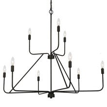 Load image into Gallery viewer, Nuvina 9-Light Black Candle 2-Tierd Chandelier (Special Order Only)