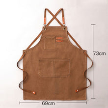 Load image into Gallery viewer, Custom Cotton Brown Canvas Kitchen Apron