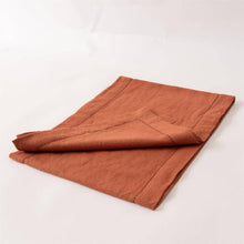 Load image into Gallery viewer, Stonewashed Linen Table Runner—Rust