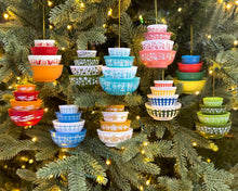 Load image into Gallery viewer, Miniature Pyrex Bowl Stack Ornament (Various Styles)