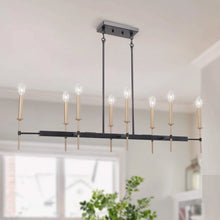 Load image into Gallery viewer, Ravirea 8-Light Black and Gold Metal Island Light (Special Order Only)