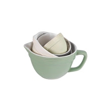 Load image into Gallery viewer, Stoneware Batter Bowl Measuring Cup Set (Green)