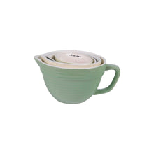 Load image into Gallery viewer, Stoneware Batter Bowl Measuring Cup Set (Green)