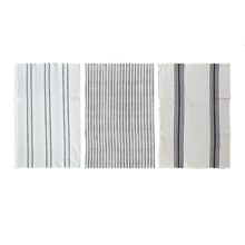 Load image into Gallery viewer, Woven Cotton Slub Waffle Weave Printed Tea Towel w/ Stripes (3 Styles)